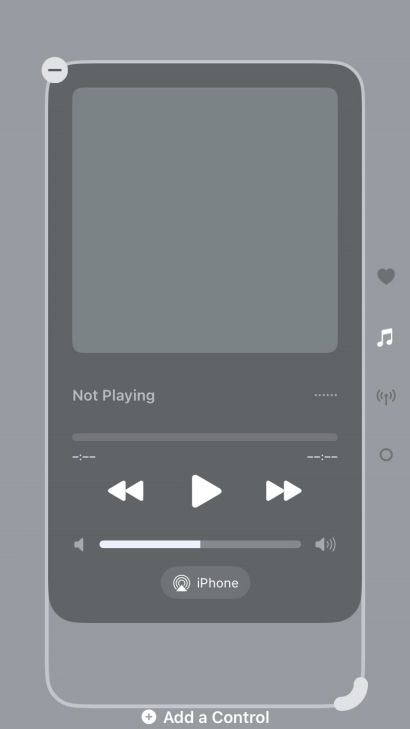 Press the remove icon on the required Control Centre page to remove it from Control Centre.