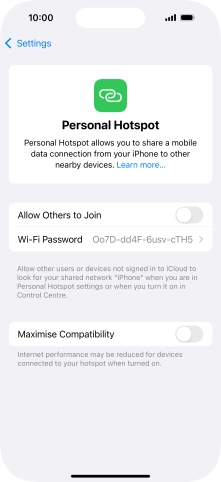 Press Wi-Fi Password and key in the required password.