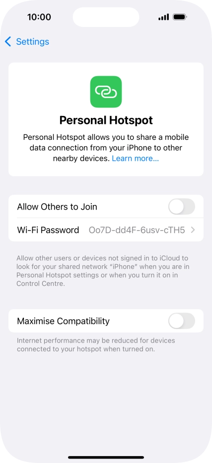 Press Wi-Fi Password and key in the required password.