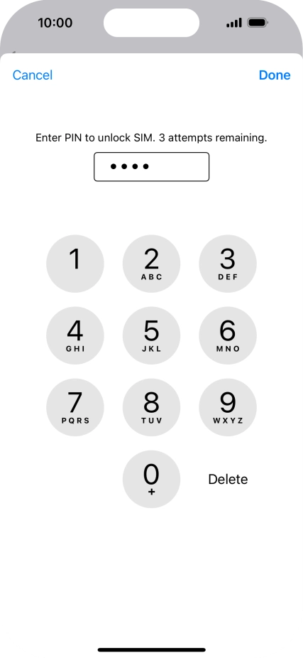 Key in your PIN and press Done. Key in your PIN and press Done.
