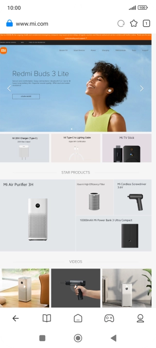 Press the address bar.