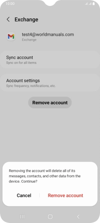 Press Remove account.