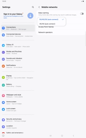 Press the required network mode. Press the required network mode.