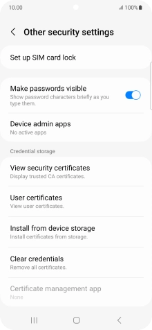 Press Set up SIM card lock. Press Set up SIM card lock.