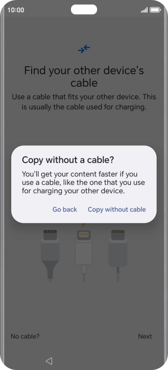 Press Copy without cable.