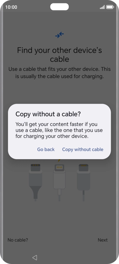 Press Copy without cable.
