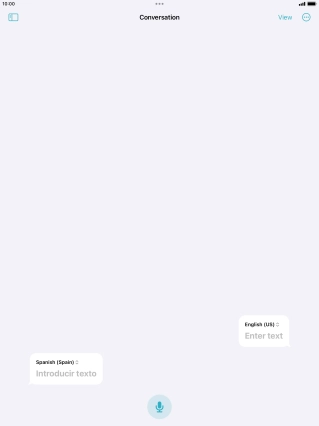 Press the microphone icon and say the required word or sentence.