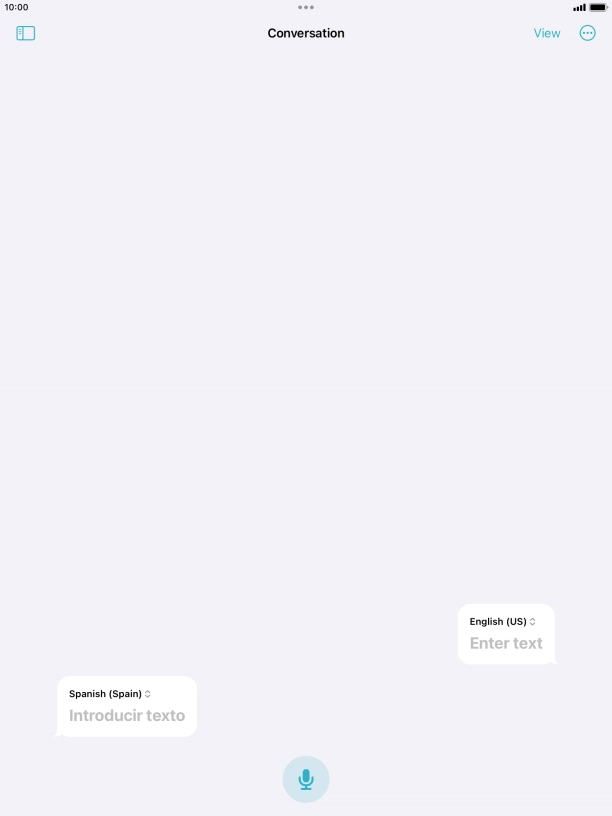 Press the microphone icon and say the required word or sentence.
