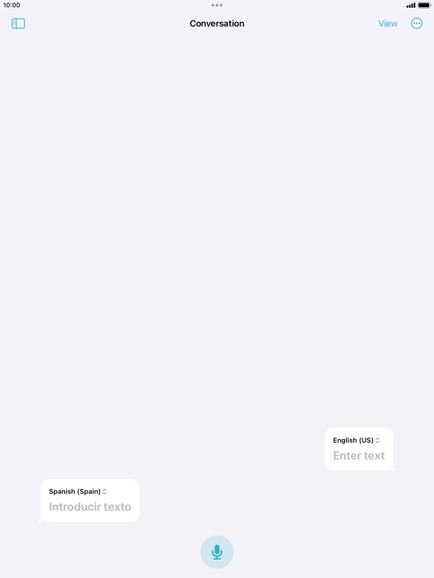 Press the microphone icon and say the required word or sentence.