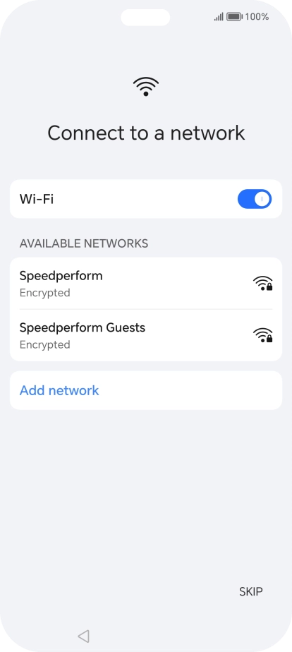 Press the required Wi-Fi network.