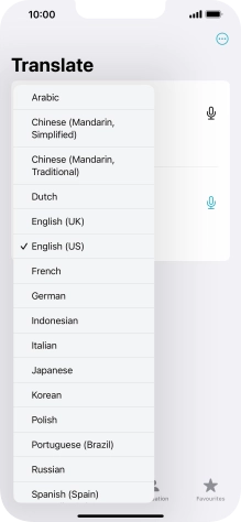 Press the required source language. Press the required source language.
