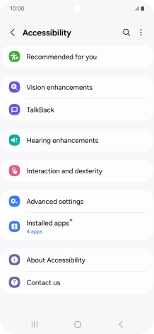 Press Vision enhancements and follow the instructions on the screen to select the required settings.