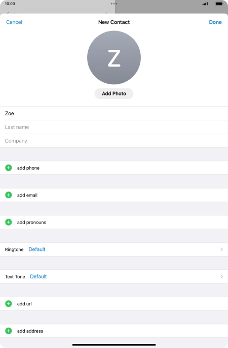 Press Last name and key in the last name.