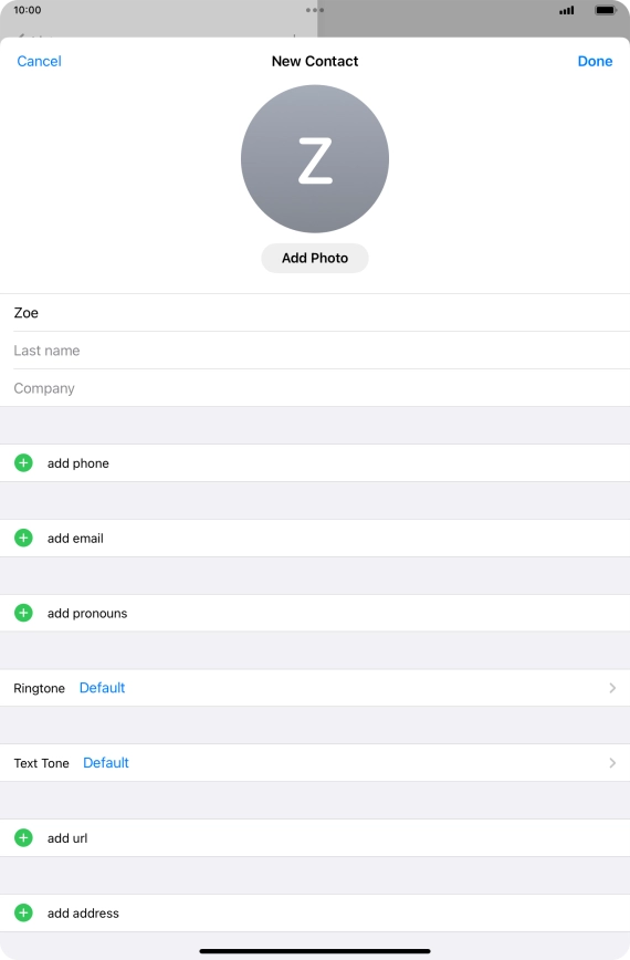 Press Last name and key in the last name.