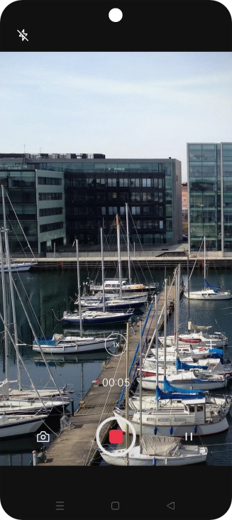 Press the stop icon to stop recording.