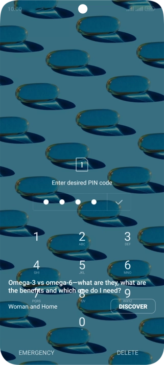 Key in a new four-digit PIN and press the confirm icon.