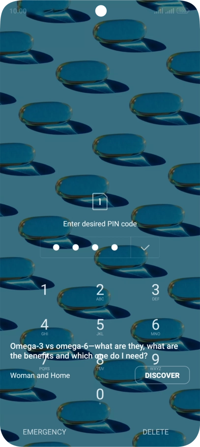 Key in a new four-digit PIN and press the confirm icon.