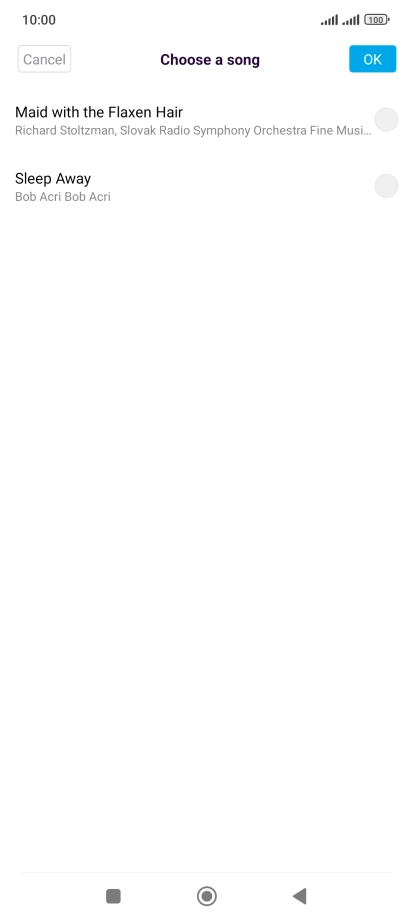 Press the required ring tone.