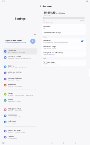 The total data usage is displayed.