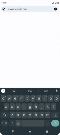 Key in the address of the required web page and press arrow right.