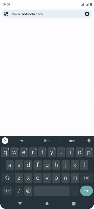 Key in the address of the required web page and press arrow right.