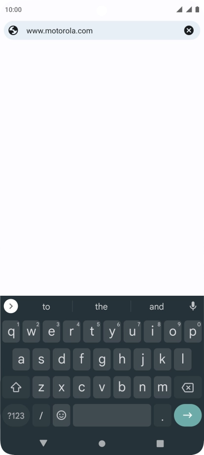 Key in the address of the required web page and press arrow right.