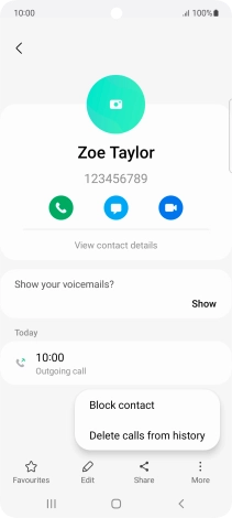 Press Block contact.