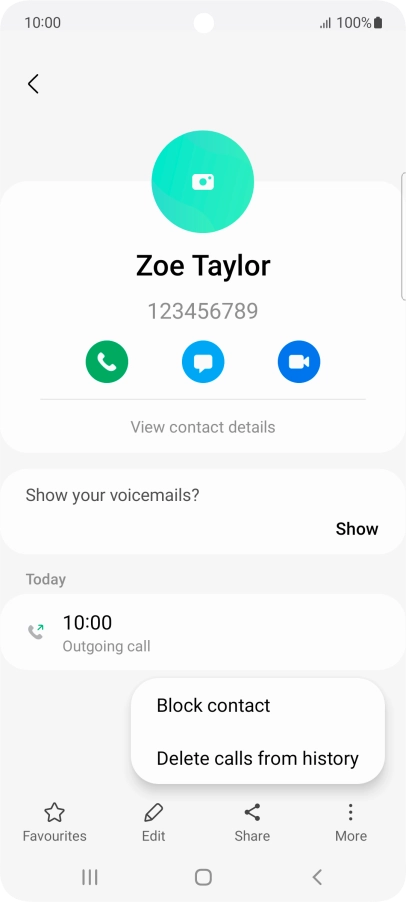 Press Block contact.