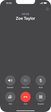 Press the end call icon to end the call and return to the home screen. Press the end call icon to end the call and return to the home screen.