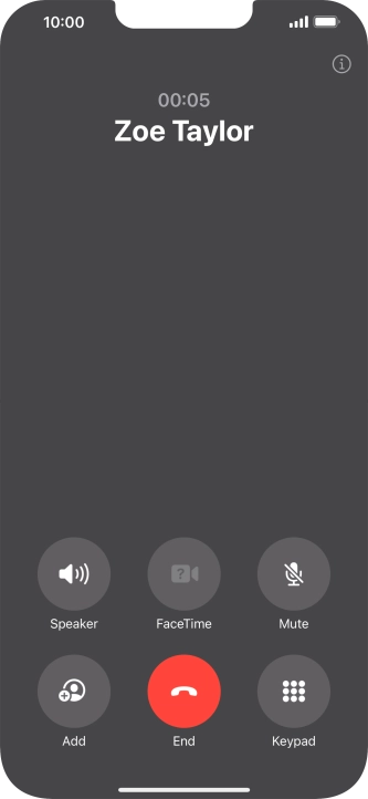 Press the end call icon to end the call and return to the home screen. Press the end call icon to end the call and return to the home screen.