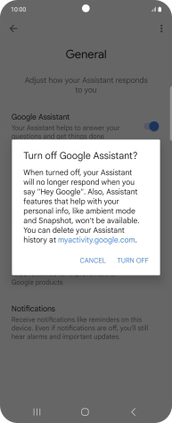 If you turn off the function, press TURN OFF.
