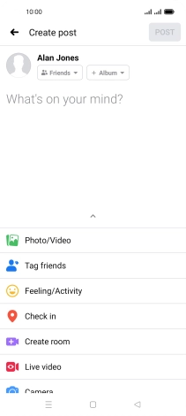 Press the text input field and key in the required text.
