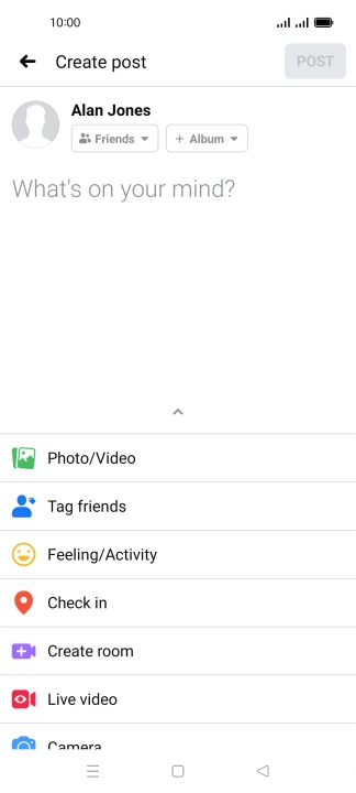 Press the text input field and key in the required text.