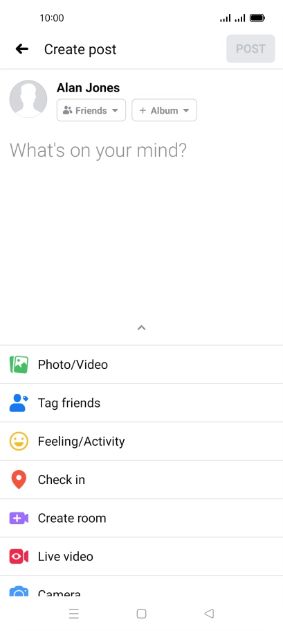Press the text input field and key in the required text.