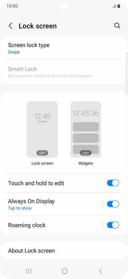 Press Screen lock type.