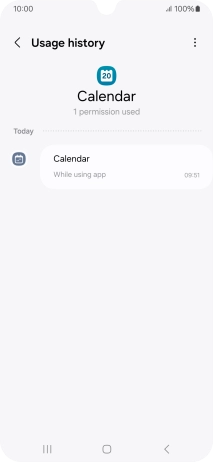 The app activity for the selected app is displayed. The app activity for the selected app is displayed.