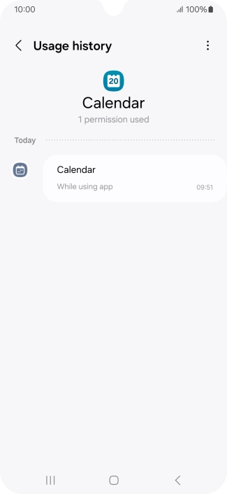 The app activity for the selected app is displayed. The app activity for the selected app is displayed.