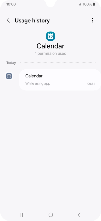 The app activity for the selected app is displayed. The app activity for the selected app is displayed.