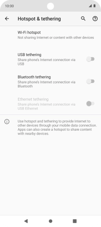 Press Wi-Fi hotspot. Press Wi-Fi hotspot.