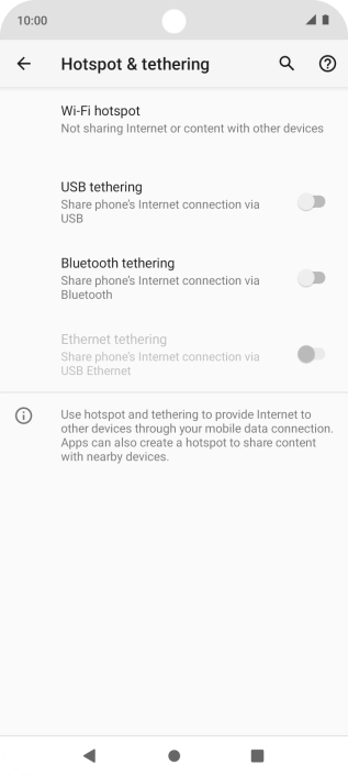 Press Wi-Fi hotspot. Press Wi-Fi hotspot.