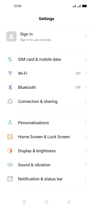 Press SIM card & mobile data. Press SIM card & mobile data.
