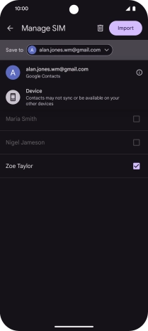 Press the required Google account.