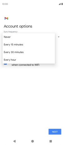 Press the required setting.