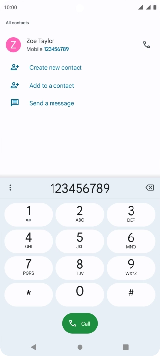 Key in the required number and press Call.