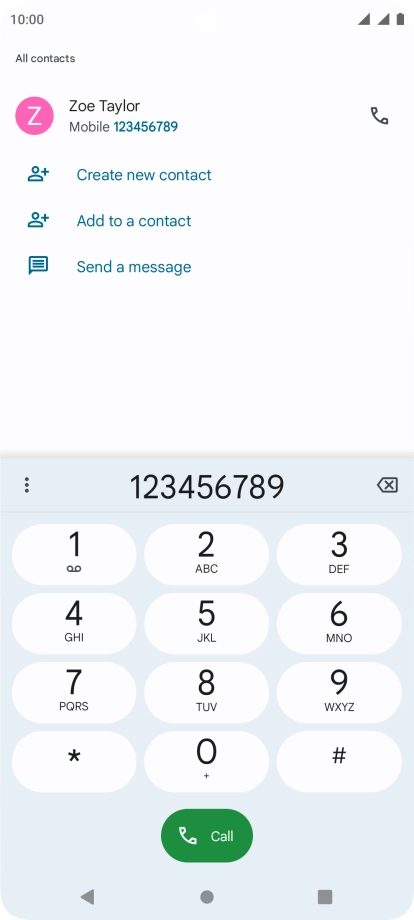 Key in the required number and press Call.