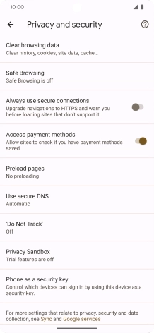 Press Clear browsing data.