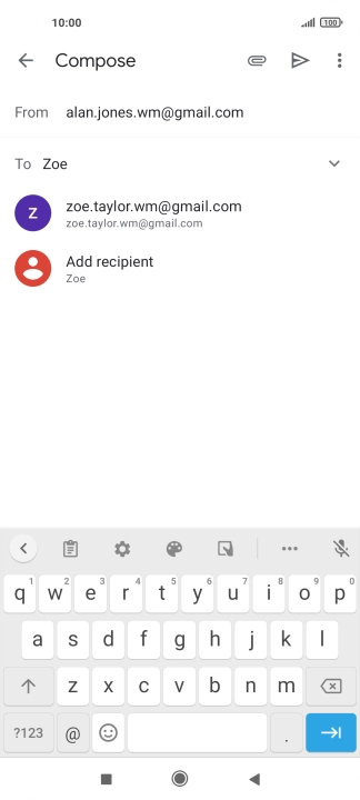 Press the required contact.