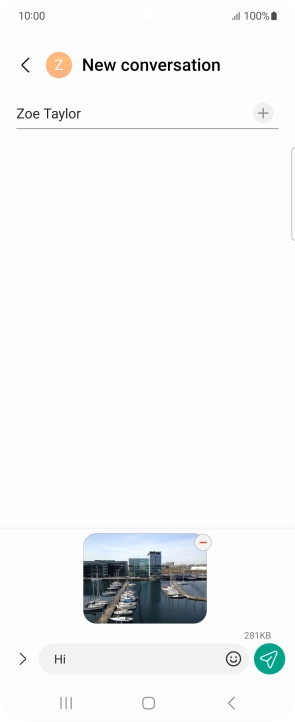 Press the send icon when you've finished your picture message. Press the send icon when you've finished your picture message.