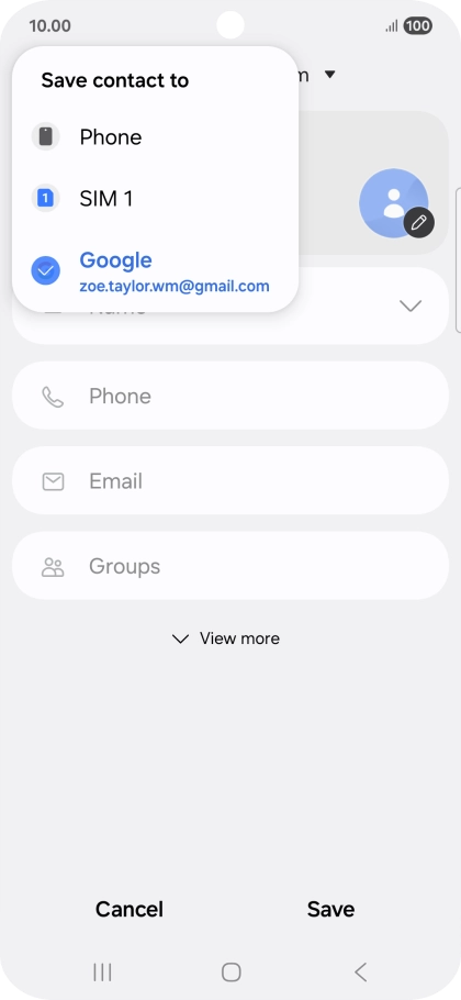 Press the required Google account.