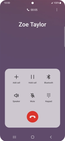 Press the end call icon. Press the end call icon.